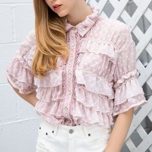 Pink Ruffle Top